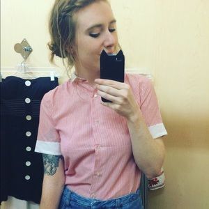 Vintage Lace Button Up Blouse